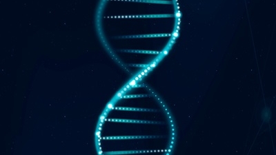 dna genetic biotechnology science blue neon graphic