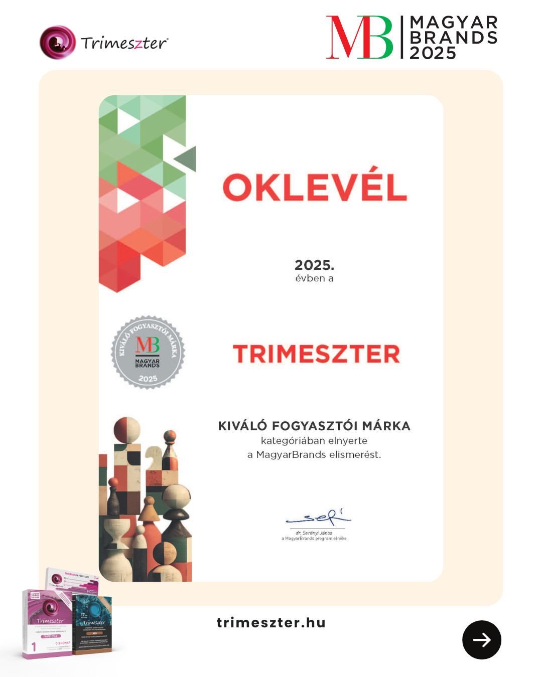 MagyarBrands díjas a Trimeszter terhesvitamin
